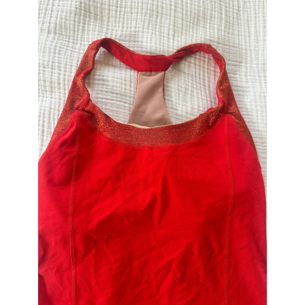 VSX Victoria's Secret Tank Top Red Glitter Metallic Y2K Sport Racerback Medium